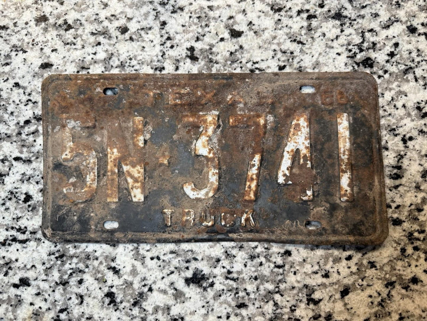 1966 Texas License Plate
