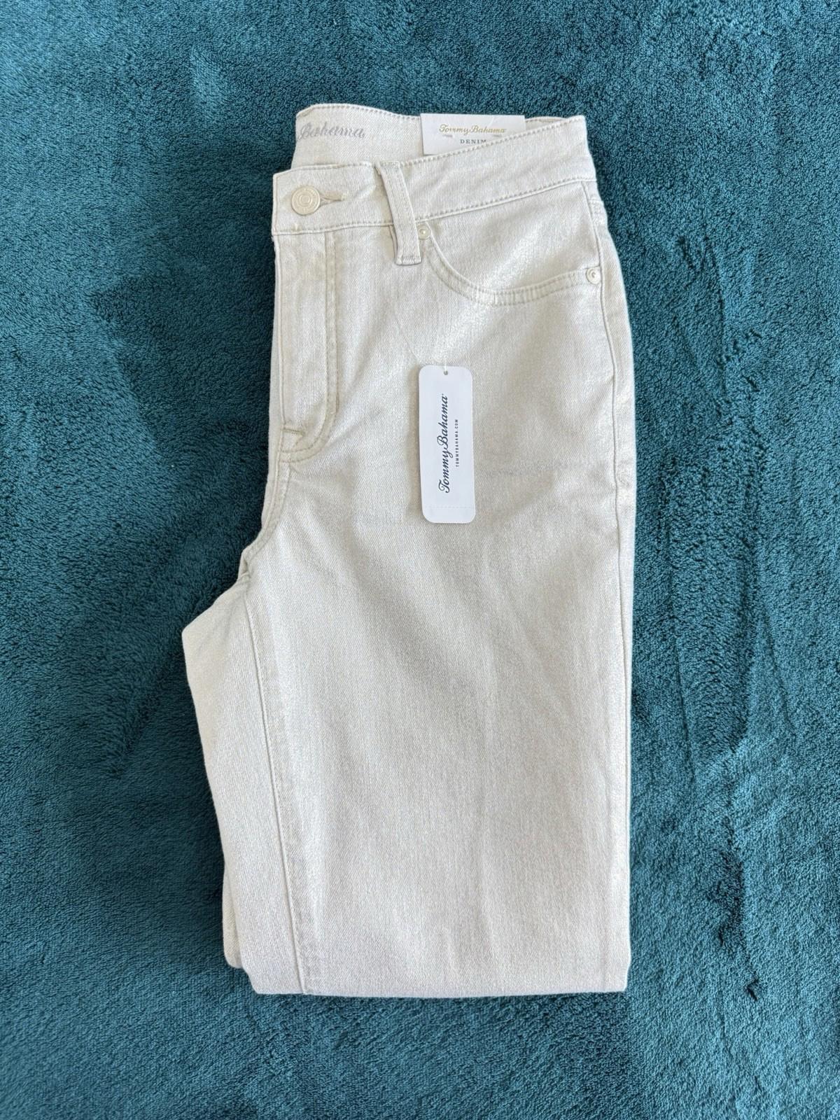 Tommy Bahama Metallic Gold Ankle Jeans Size 2
